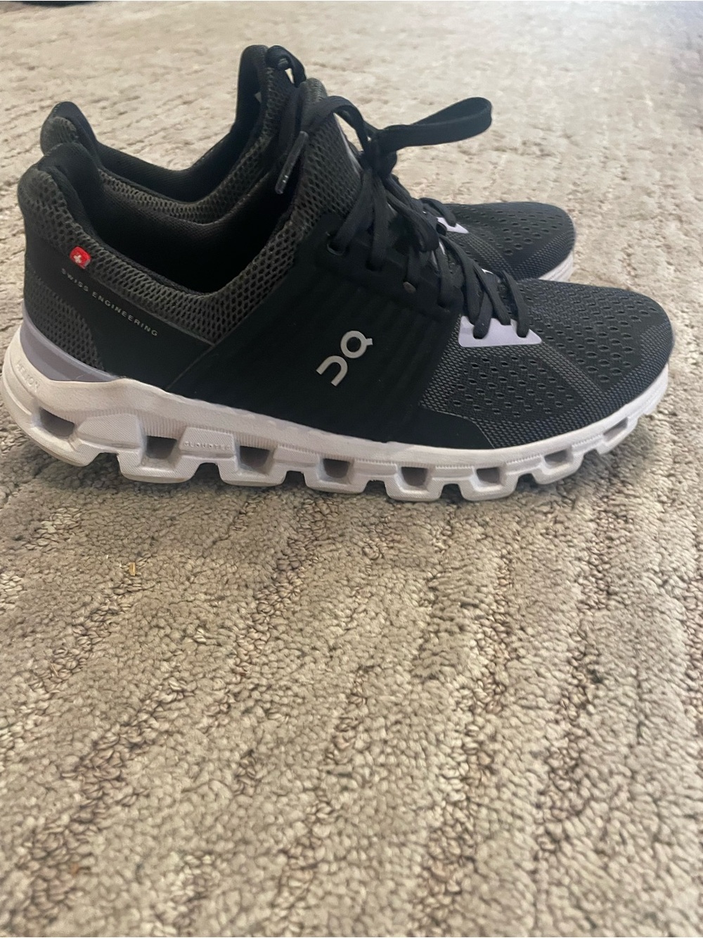 On Running Women's Black and White Running Sneakers - Picture 2 of 5